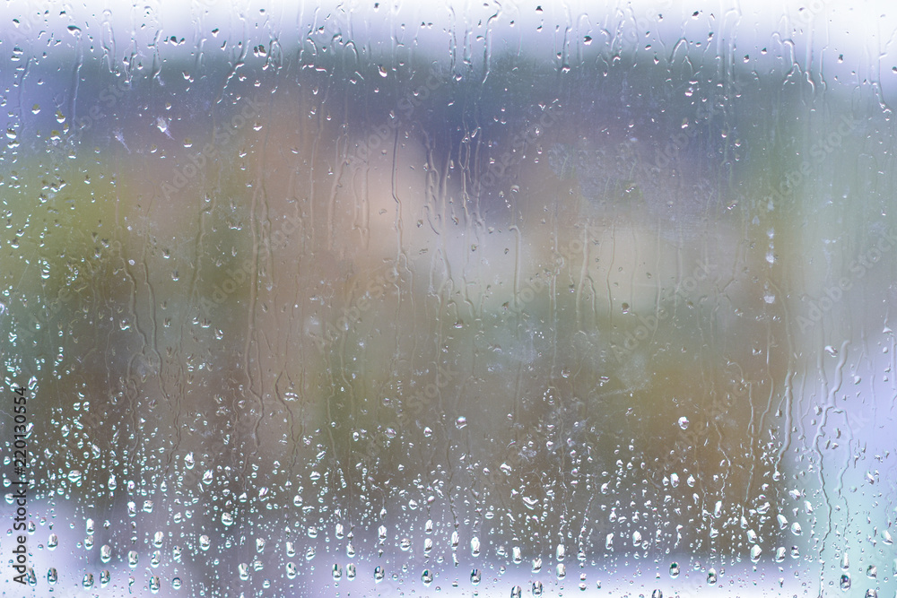 Background. Glass on a rainy day