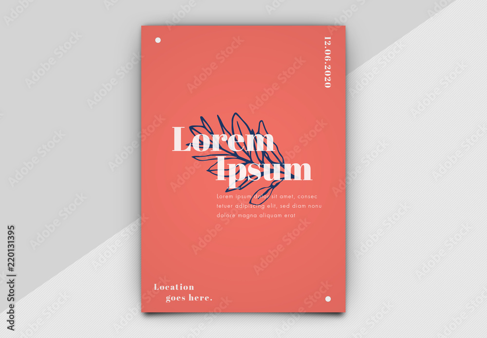 Event Poster Layout with Leaf Illustration Stock Template | Adobe Stock