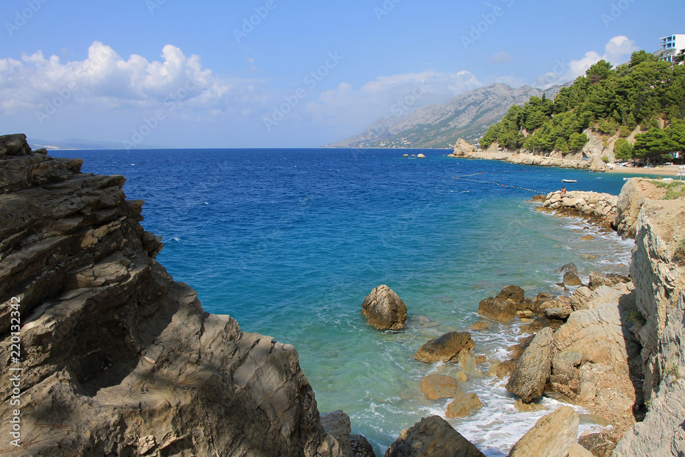 Summer landscape near Adriatic sea in Brela , Croatia