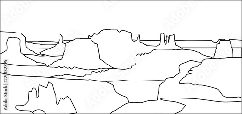 landscape of mountains drawing vector eps 10