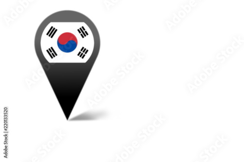 Free Download Marker for map with flag of South Korea - Easy blured - GFXLoad