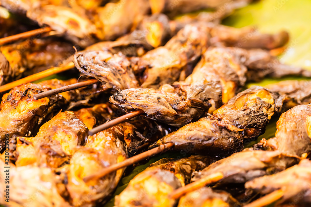 Grilled fish row Grilled fish row