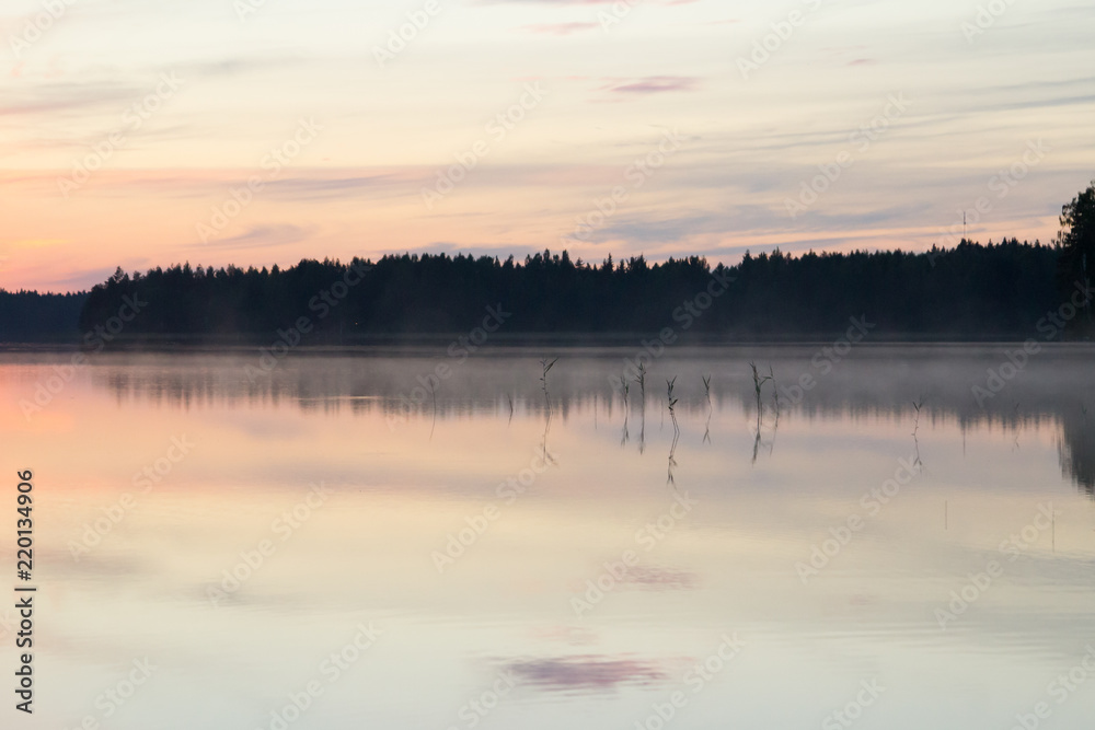 Evening by the lake in Finland