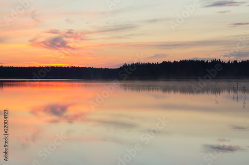 Evenign by the lake in Finland