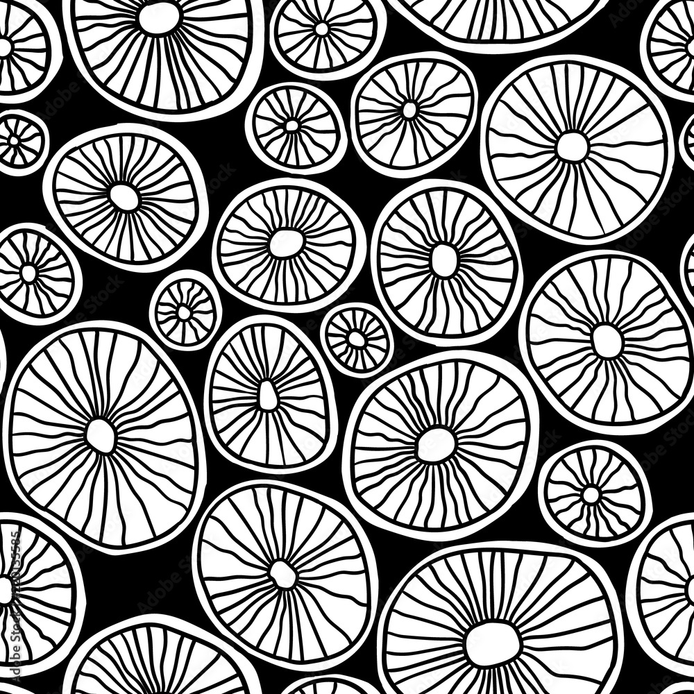 Black organic rounds. Stylish structure of natural cells Black organic rounds. Stylish structure of natural cells