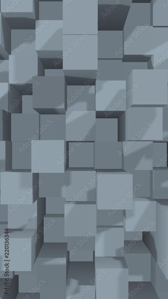 Abstract gray elegant cube geometric background. Chaotically advanced rectangular bars. 3D Rendering, 3D illustration Abstract gray elegant cube geometric background. Chaotically advanced rectangular bars. 3D Rendering, 3D illustration