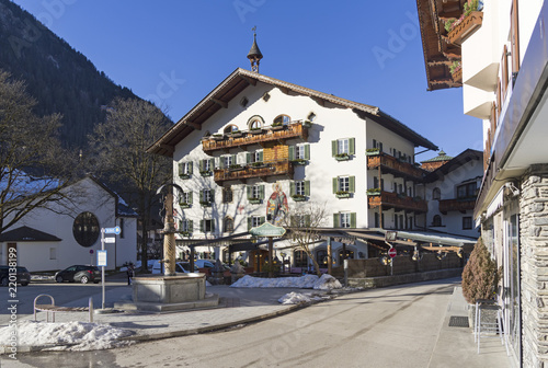 House built in the traditional Tyrolean style. Mayrhofen, Austria.