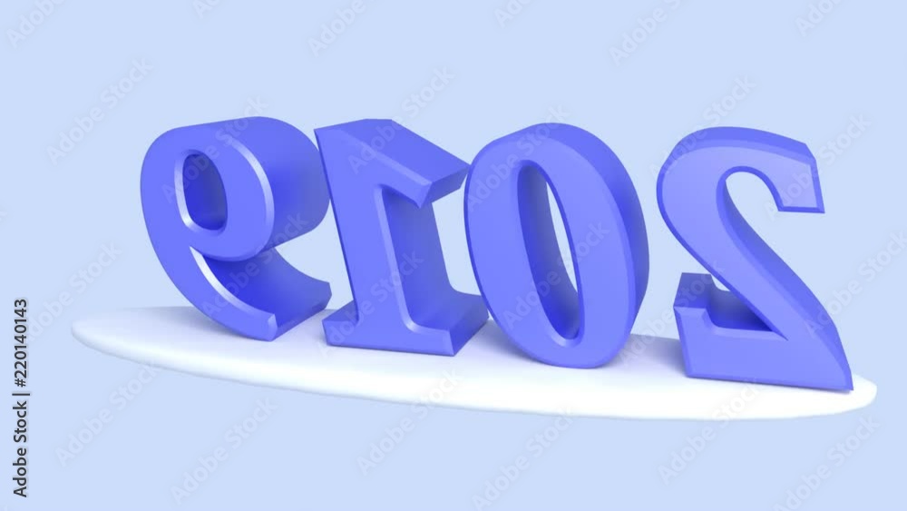 Happy New Year 2019. Twisting inscription of blue color. Video with alpha channel. Set Happy New Year 2019. Twisting inscription of blue color. Video with alpha channel. Set