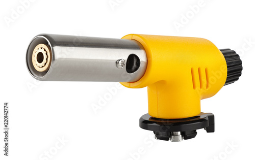 gas turbo burner on a vial, tool for heating and soldering isolated on white