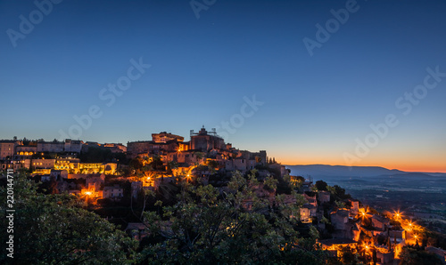 Sunrise Behind Gordes  France with copy space