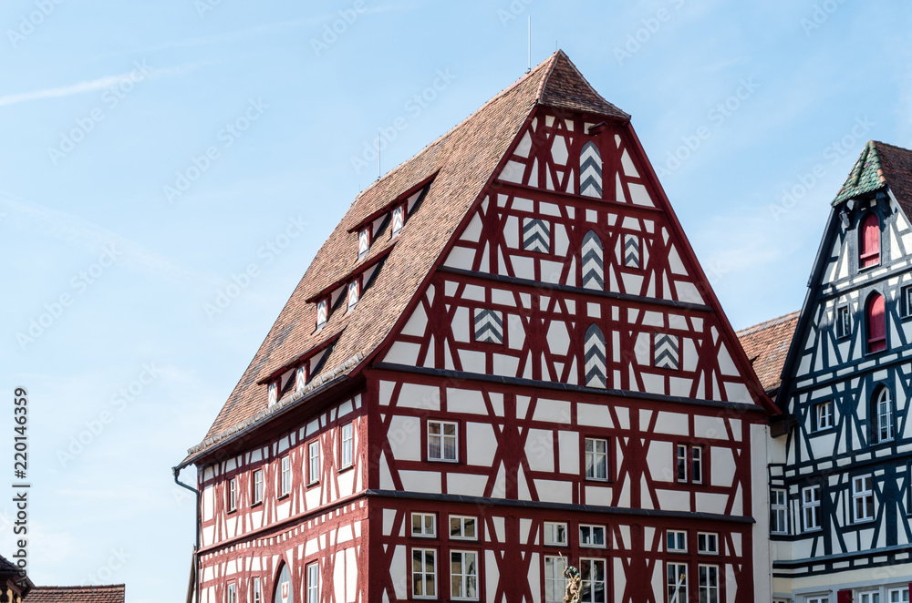 Low Angle View of Building against Sky in Rothenburg ob der Tauber, Germany Low Angle View of Building against Sky in Rothenburg ob der Tauber, Germany