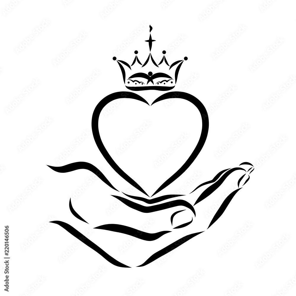 Hands heart best sale crown