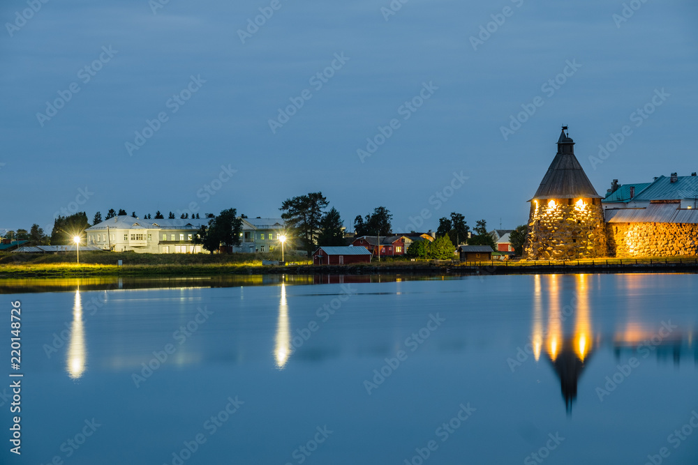 Obraz premium Beautiful russian Solovki Monastery at summer day