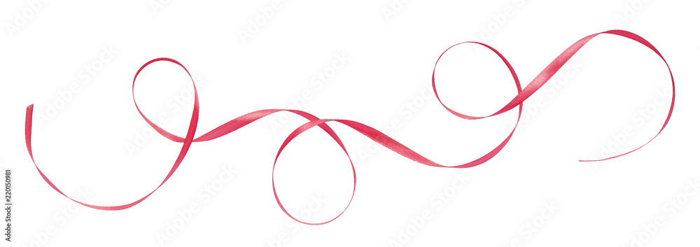 Pink satin waved ribbons Pink satin waved ribbons
