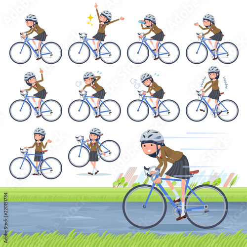 flat type school girl Brown Blazer_road bike