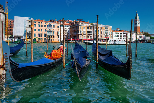 Gondolas in Venice near Piazza San Marco