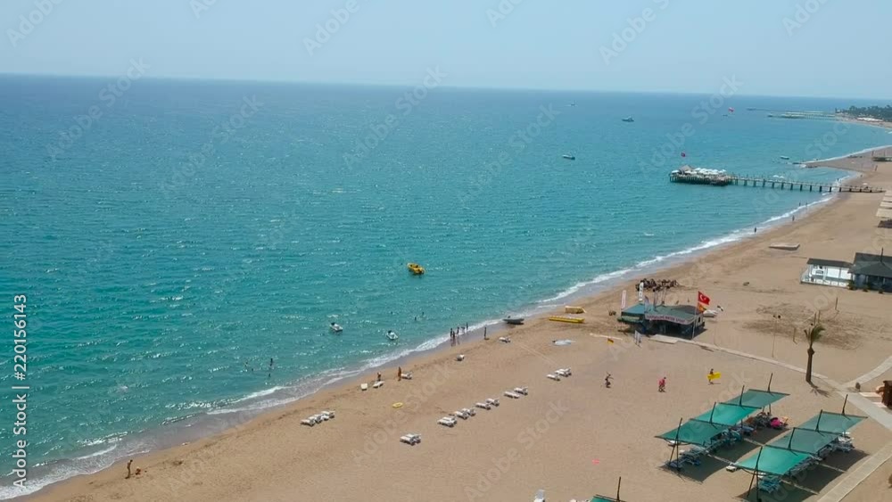 Aerial view of the beach on Turkish Riviera near Side. Aerial view of the beach on Turkish Riviera near Side.