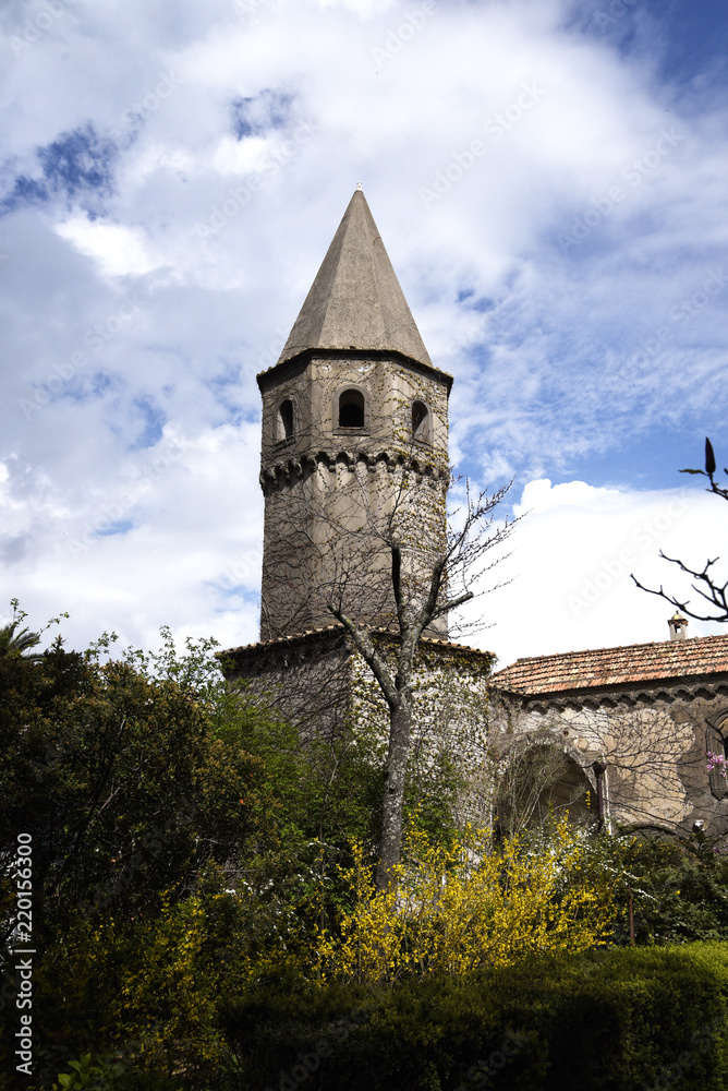 Fototapeta premium Ravello is high above the Amalfi Coast in Southern Italy. It is a beautiful hill town with fantastic views over the coastline. Wagner wrote some of his operas staying at the Villa Rufolo 