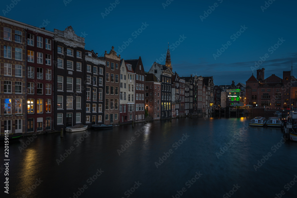 Amsterdam city at night, Amsterdam, The Netherlands