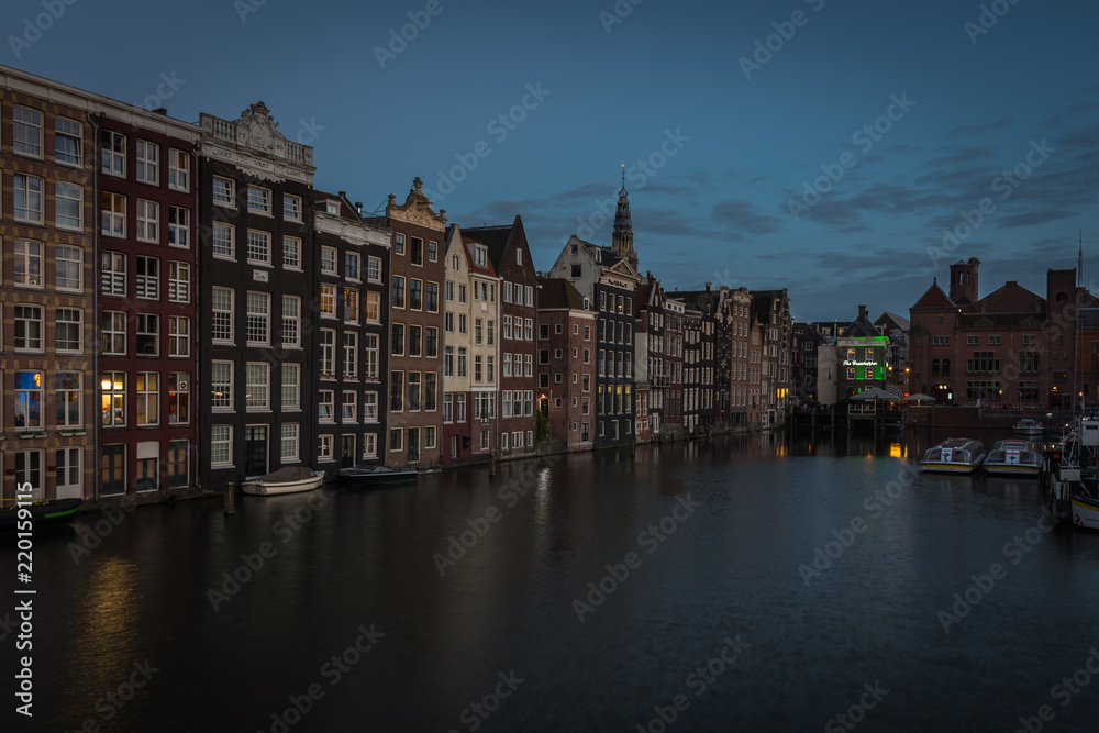 Amsterdam city at night, Amsterdam, Netherlands