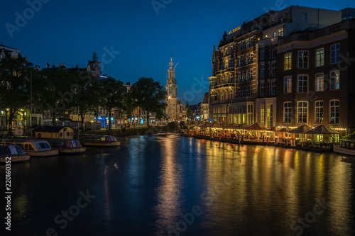 The Mint tower at night, Amsterdam, the Netherlands