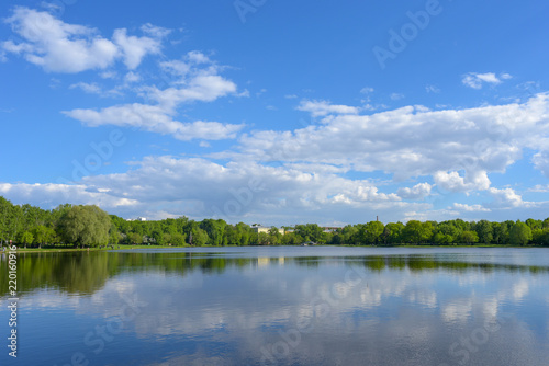 Recreation area in the North of Moscow  Russia consists of Golovin ponds and mikhalkovo estate