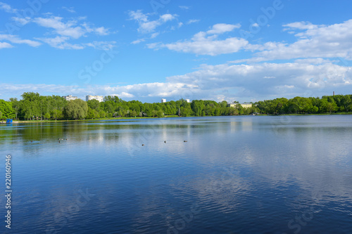 Fototapeta Naklejka Na Ścianę i Meble -  Recreation area in the North of Moscow, Russia consists of Golovin ponds and mikhalkovo estate