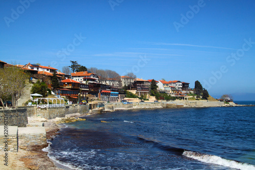 Nesebar old town coastline