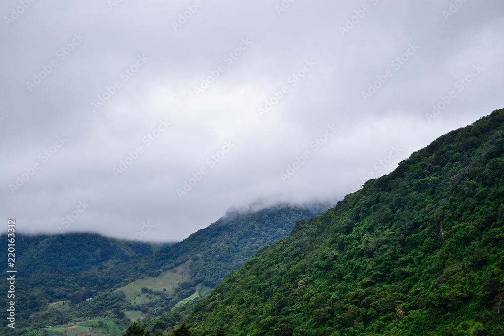 view of the cloudy mountain