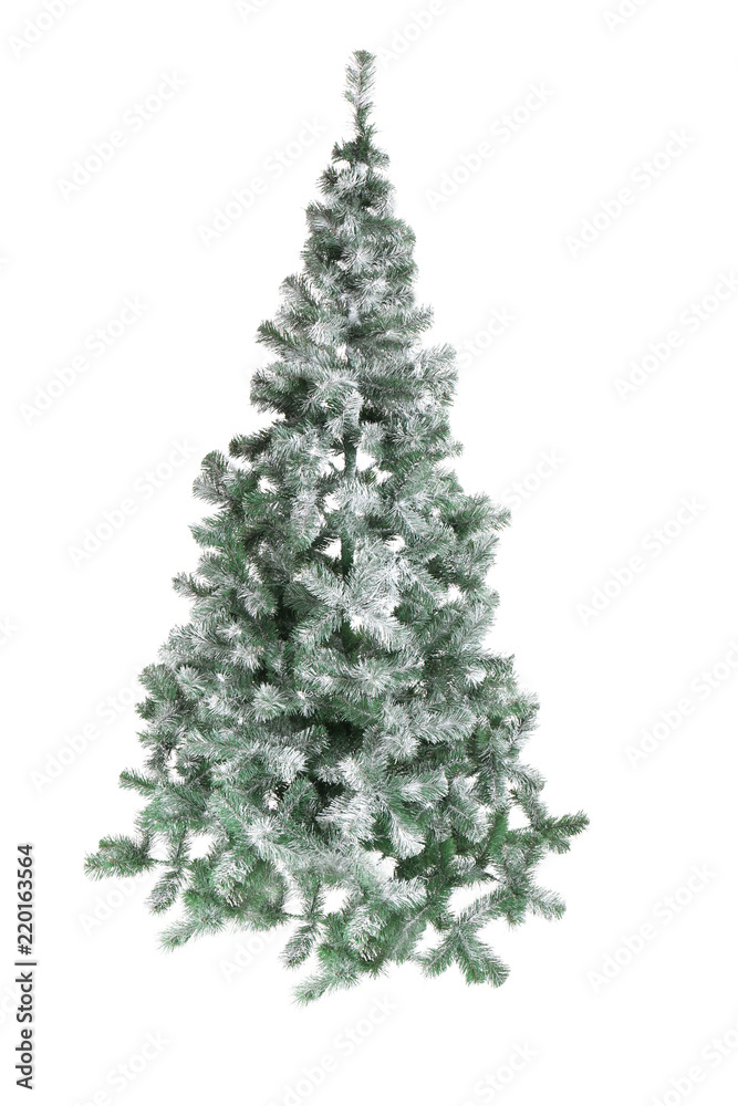 Fototapeta premium Beautiful Christmas tree on white background. Celebration time