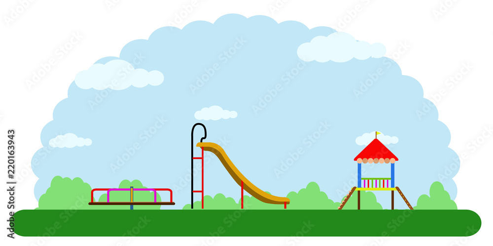 Landscape of a children park Landscape of a children park