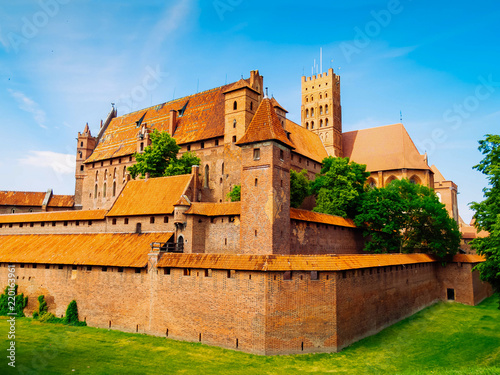 medieval castle of Teutonic Knights in Malbork, Poland, retro toned