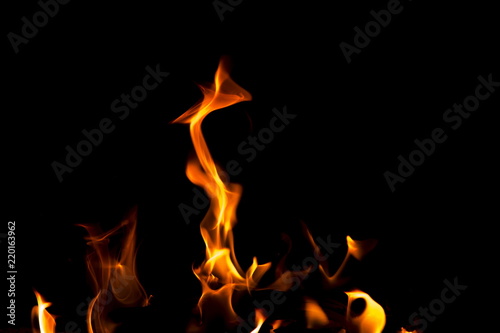 Abstract fire on black background