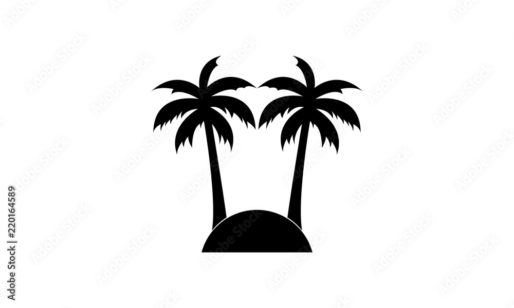 Coconut tree in the beach vector