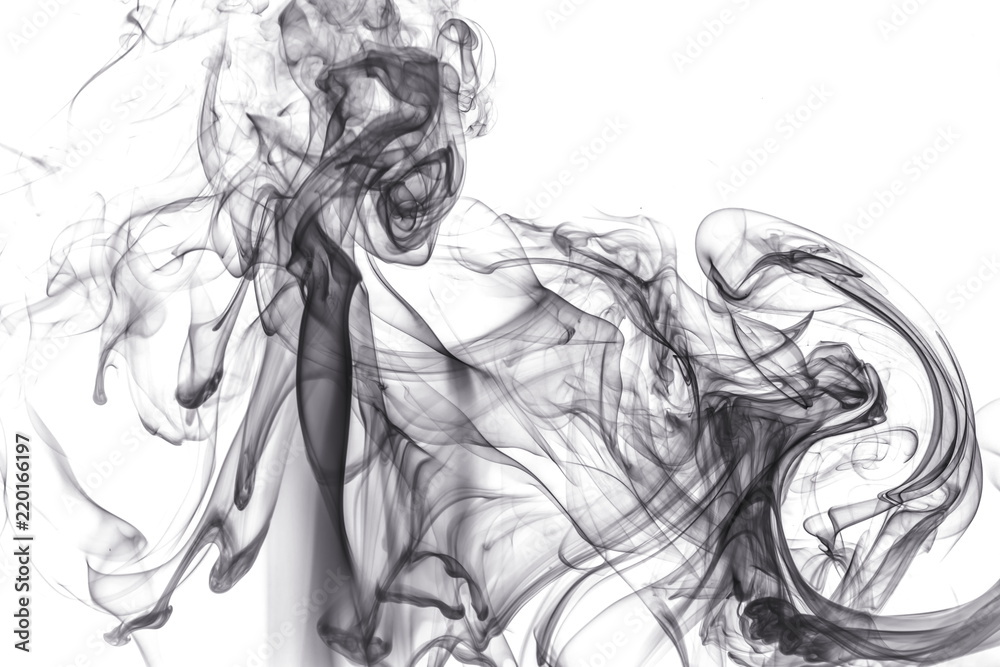Black smoke on white background Black smoke on white background