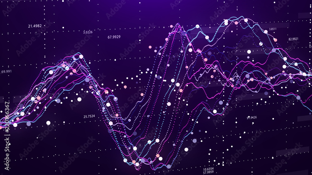 Stock market chart. Big Data. Business Graph. Investment graph. Abstract financial chart. 3D