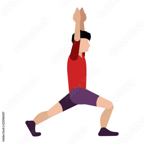 Isolated person stretching icon