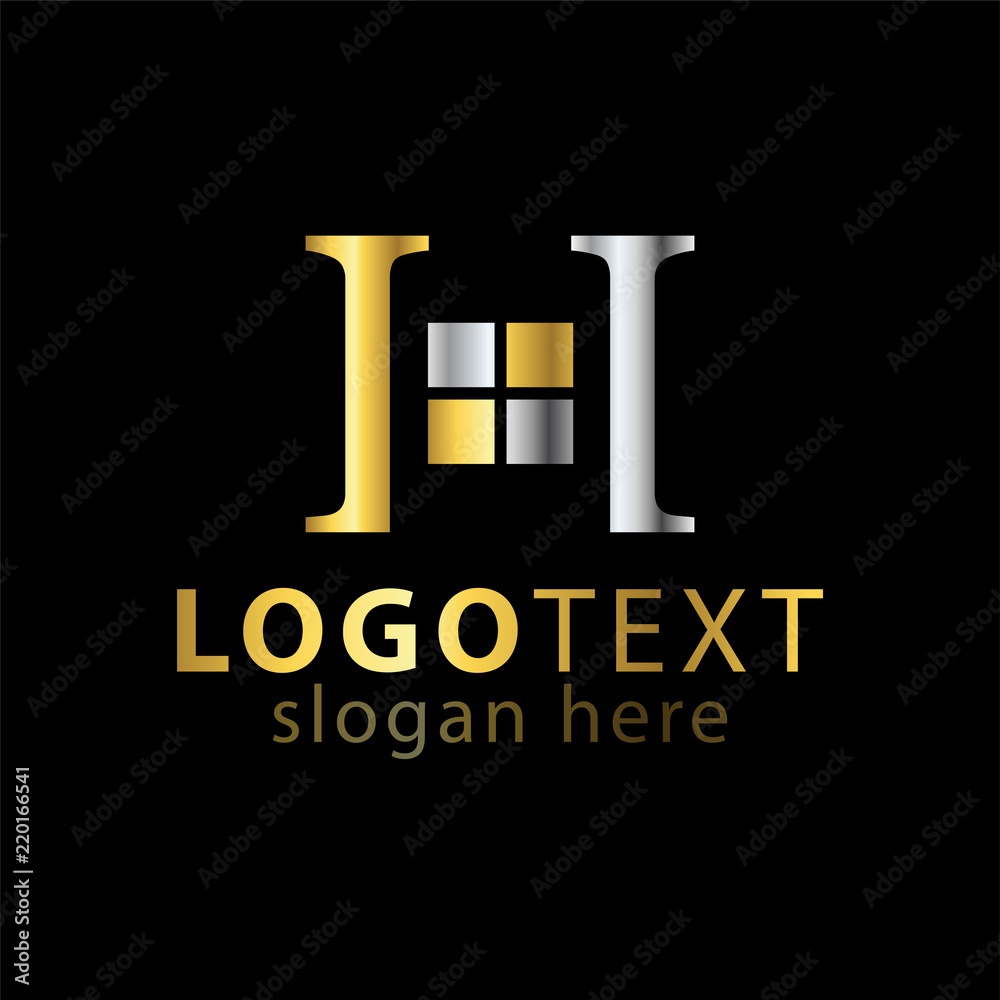 H Letter with home logo icon vector