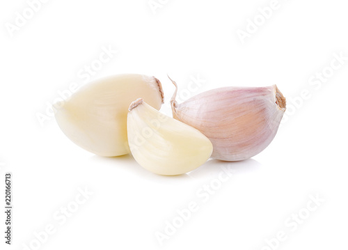 garlic on white isolate background