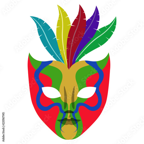 Isolated colored carnival mask