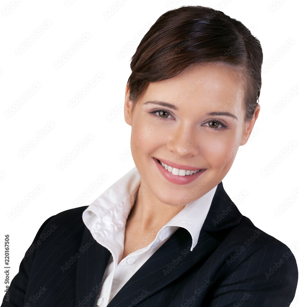 Friendly Young Businesswoman - Isolated Friendly Young Businesswoman - Isolated