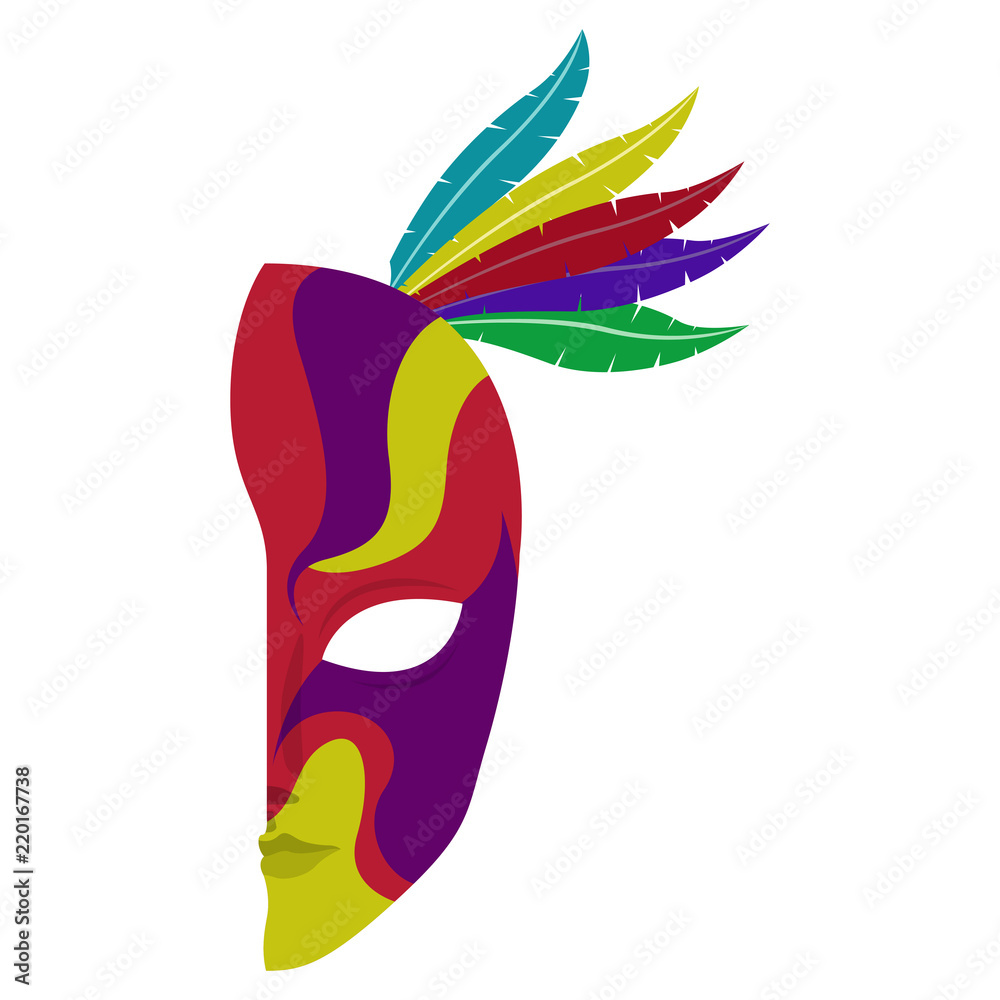 Naklejka premium Isolated colored carnival mask
