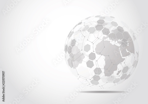 Global network connection. World map point and line composition concept of global business. Vector Illustration