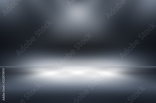 soft gray studio room background, grey floor backdrop with spotlight 