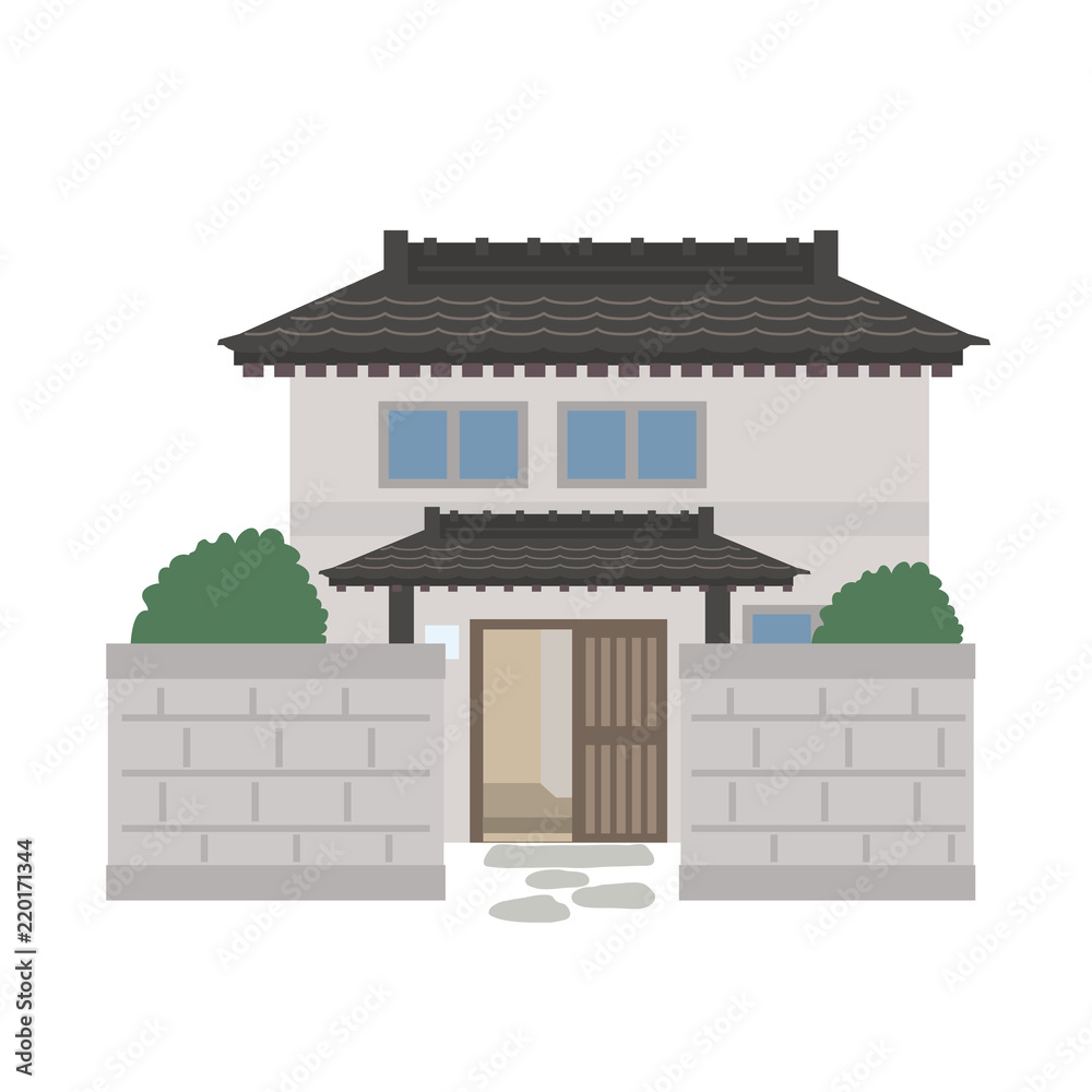 昭和 昔 一軒家 イラスト Stock ベクター Adobe Stock