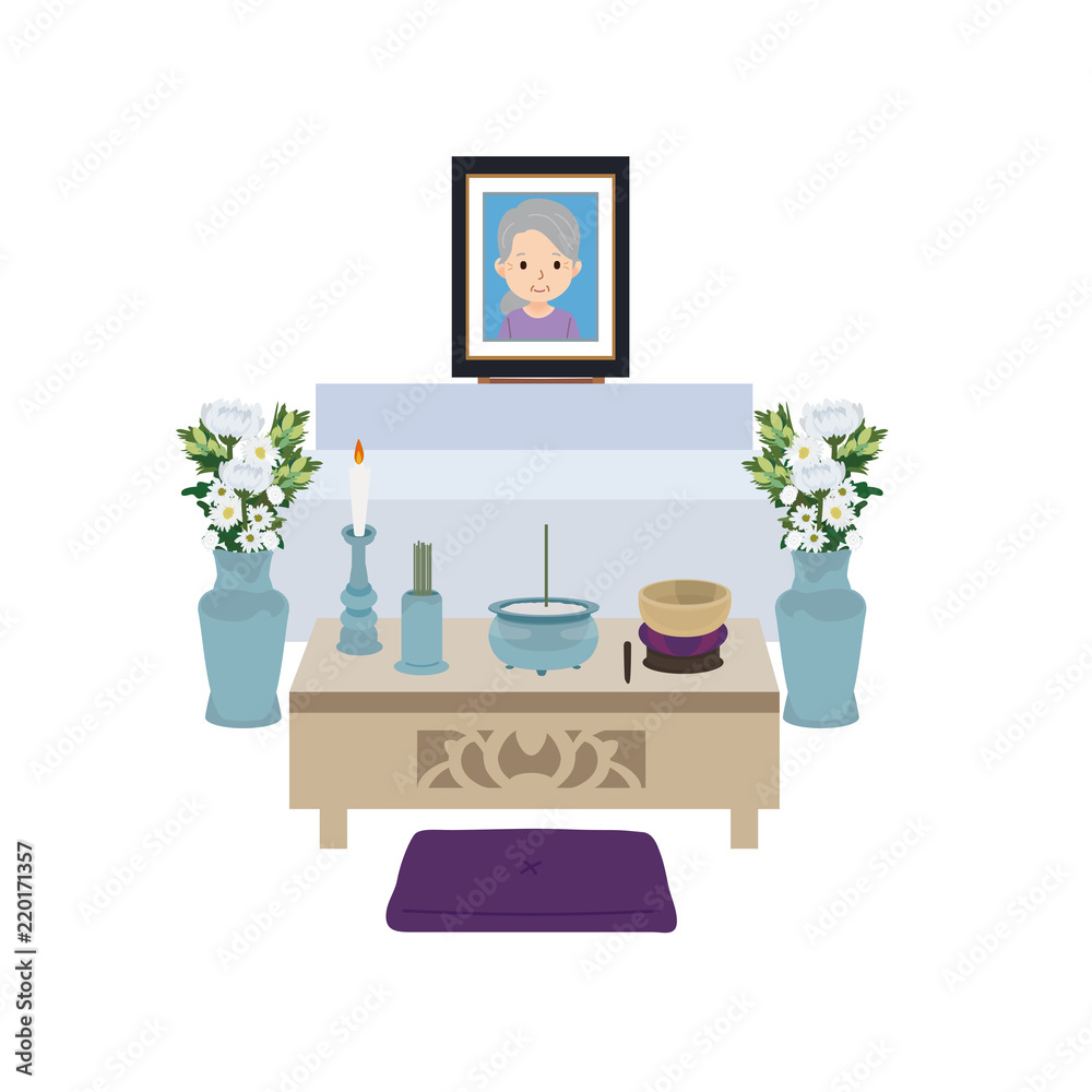 自宅葬 イラスト 家族葬 Stock Vector Adobe Stock