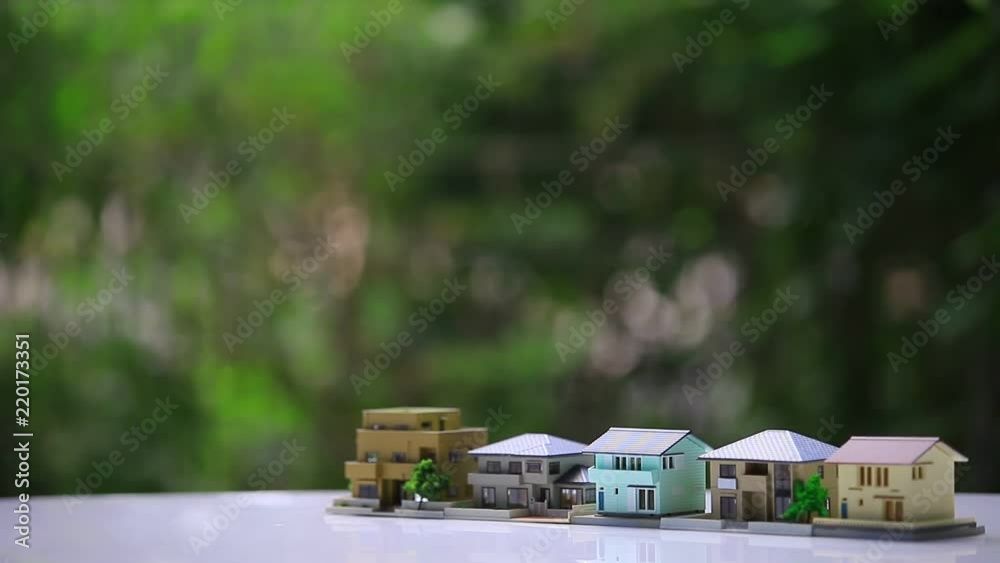 住宅模型 緑ぼかし動画 住宅模型 緑ぼかし動画