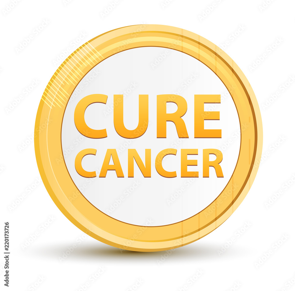 Cure Cancer gold round button Cure Cancer gold round button