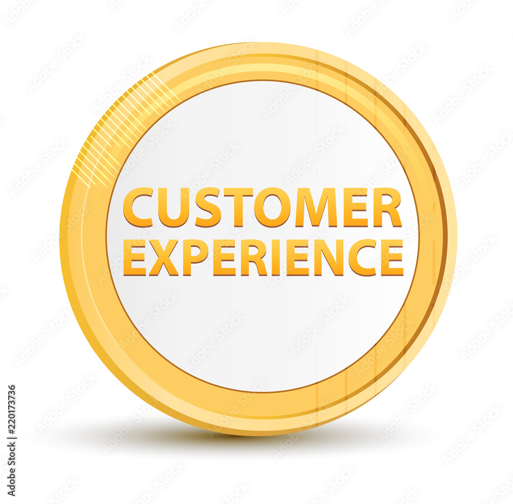 Customer Experience gold round button Customer Experience gold round button