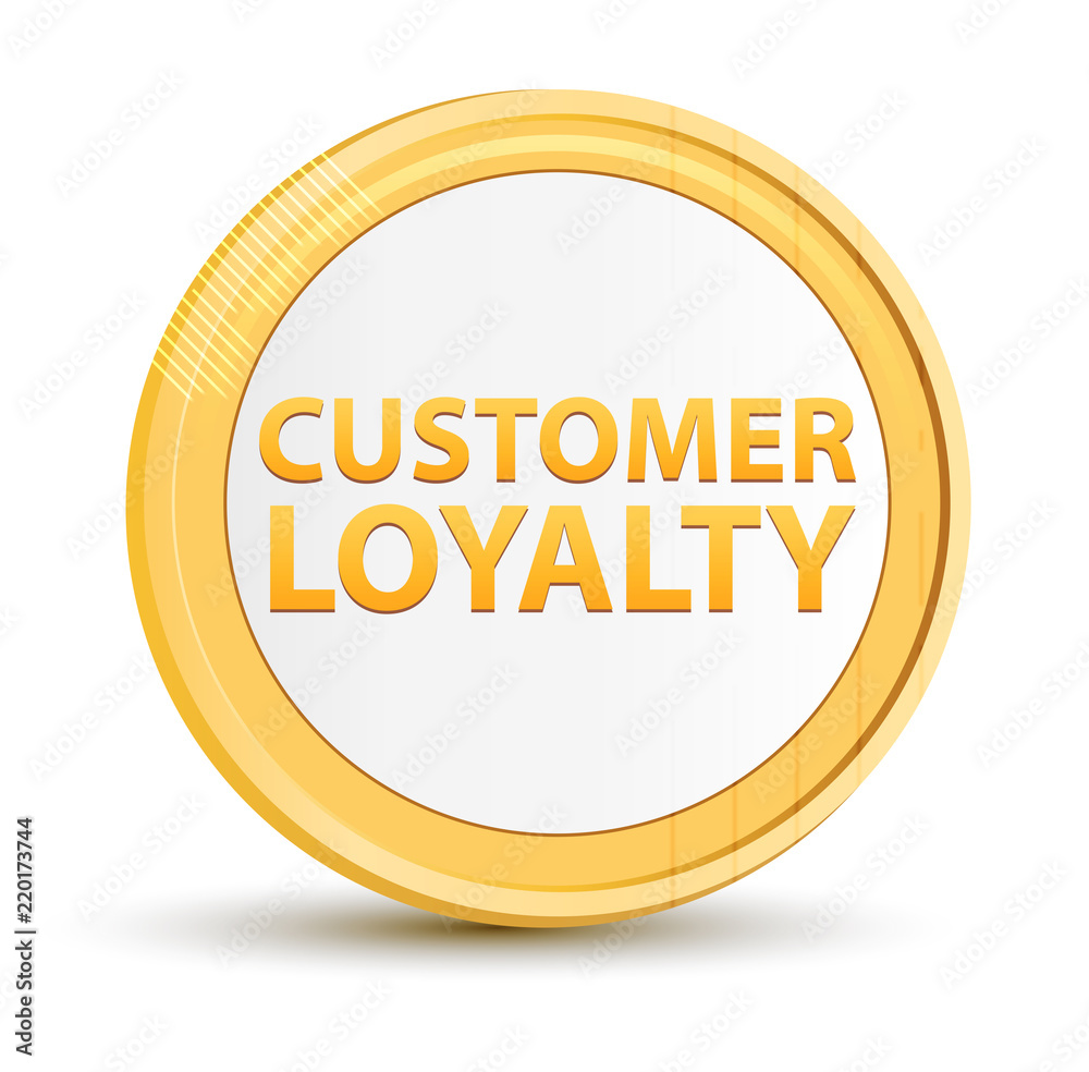 Customer Loyalty gold round button Customer Loyalty gold round button